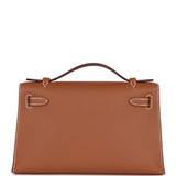 Hermes Kelly Pochette Gold Swift Gold Hardware