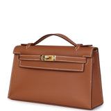 Hermes Kelly Pochette Gold Swift Gold Hardware