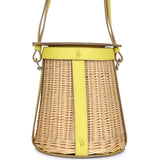 Hermes Farming Picnic Bag Lime Swift and Naturel Osier Wicker Palladium Hardware