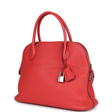 Hermes Bolide 31 Rouge Pivoine Clemence Palladium Hardware