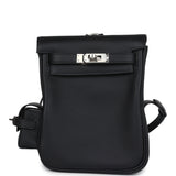 Hermes Mini Kelly Jump Backpack Black Swift Palladium Hardware