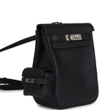 Hermes Mini Kelly Jump Backpack Black Swift Palladium Hardware