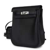 Hermes Mini Kelly Jump Backpack Black Swift Palladium Hardware