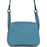 Hermes Mini Lindy Blue Jean Clemence Gold Hardware