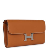 Hermes Constance To Go Wallet Toffee Epsom Palladium Hardware