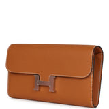 Hermes Constance To Go Wallet Toffee Epsom Palladium Hardware