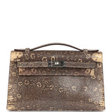 Hermes Kelly Pochette Desert Varanus Salvator Lizard Palladium Hardware