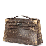 Hermes Kelly Pochette Desert Varanus Salvator Lizard Palladium Hardware