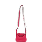 Hermes Mini Lindy Framboise Clemence Palladium Hardware