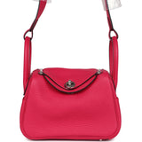 Hermes Mini Lindy Framboise Clemence Palladium Hardware