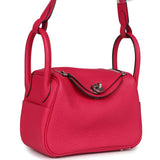 Hermes Mini Lindy Framboise Clemence Palladium Hardware