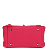 Hermes Mini Lindy Framboise Clemence Palladium Hardware