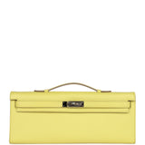 Pre-owned Hermes Kelly Cut Soufre Epsom Palladium Hardware