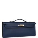 Pre-owned Hermes Kelly Cut Bleu Navy Swift Gold Hardware