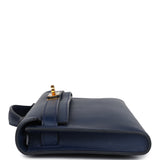 Pre-owned Hermes Kelly Cut Bleu Navy Swift Gold Hardware