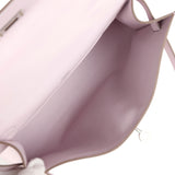 Hermes Kelly Pochette Mauve Pale Swift Palladium Hardware