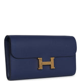 Hermes Constance Wallet To Go Bleu Saphir Epsom Gold Hardware