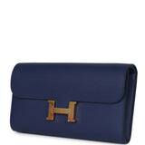 Hermes Constance Wallet To Go Bleu Saphir Epsom Gold Hardware