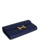 Hermes Constance Wallet To Go Bleu Saphir Epsom Gold Hardware