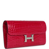 Hermes Constance Wallet To Go Rose Mexico Shiny Alligator Palladium Hardware