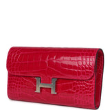 Hermes Constance Wallet To Go Rose Mexico Shiny Alligator Palladium Hardware