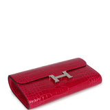 Hermes Constance Wallet To Go Rose Mexico Shiny Alligator Palladium Hardware