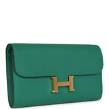 Hermes Constance Wallet To Go Vert Vertigo Epsom Gold Hardware