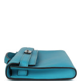 Pre-owned Hermes Kelly Cut Turquoise Swift Palladium Hardware