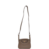 Hermes Mini Lindy Etoupe Clemence Gold Hardware