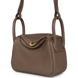 Hermes Mini Lindy Etoupe Clemence Gold Hardware