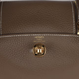 Hermes Mini Lindy Etoupe Clemence Gold Hardware