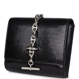 Hermes Chaine d' Ancre Wallet to Go Black Varanus Niloticus Lizard Palladium Hardware