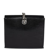 Hermes Chaine d' Ancre Wallet to Go Black Varanus Niloticus Lizard Palladium Hardware