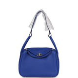 Hermes Lindy 26 Bleu Royal Clemence Palladium Hardware