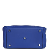 Hermes Lindy 26 Bleu Royal Clemence Palladium Hardware