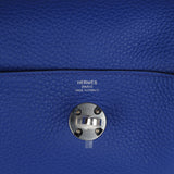 Hermes Lindy 26 Bleu Royal Clemence Palladium Hardware