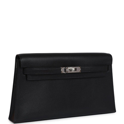 Hermes Kelly Elan Black Chevre Chamkila Palladium Hardware