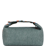 Hermes Bride-A-Brac Au Carre Case PM Vert Foret H Natte Canvas and Wool Palladium Hardware