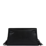 Hermes Kelly Elan Foile Black Shiny Porosus Crocodile and Ostrich Feather Palladium Hardware