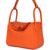 Hermes Lindy 26 Orange Minium Clemence Palladium Hardware