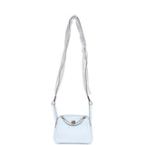 Hermes Mini Lindy Bleu Brume Swift Gold Hardware