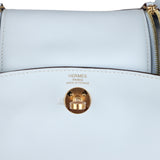 Hermes Mini Lindy Bleu Brume Swift Gold Hardware