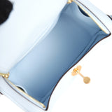 Hermes Mini Lindy Bleu Brume Swift Gold Hardware