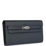 Hermes Kelly Wallet To Go Gris Misty Evercolor Palladium Hardware