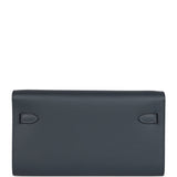 Hermes Kelly Wallet To Go Gris Misty Evercolor Palladium Hardware