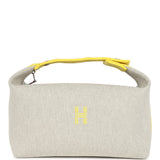 Hermes Bride A Brac Case GM Jaune Citron Plume Canvas Palladium Hardware