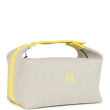 Hermes Bride A Brac Case GM Jaune Citron Plume Canvas Palladium Hardware