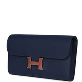 Hermes Constance Wallet To Go Bleu Navy Epsom Palladium Hardware