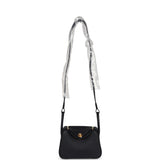 Hermes Mini Lindy Black Clemence Gold Hardware