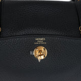 Hermes Mini Lindy Black Clemence Gold Hardware